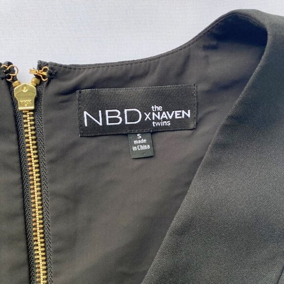 NBD X THE NAVEN TWINS SWEET DREAMS BLACK CUT OUT MINI DRESS - S - Picture 8 of 11
